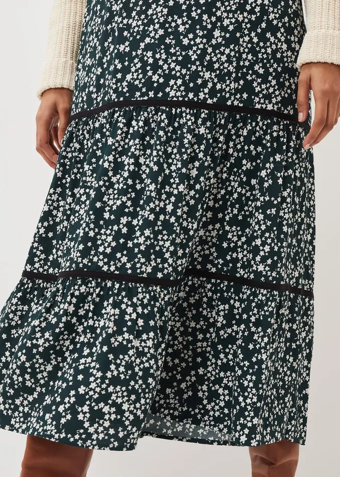 Women Phase Eight Skirts Lennox Ditsy Print Tiered Maxi Skirt Green