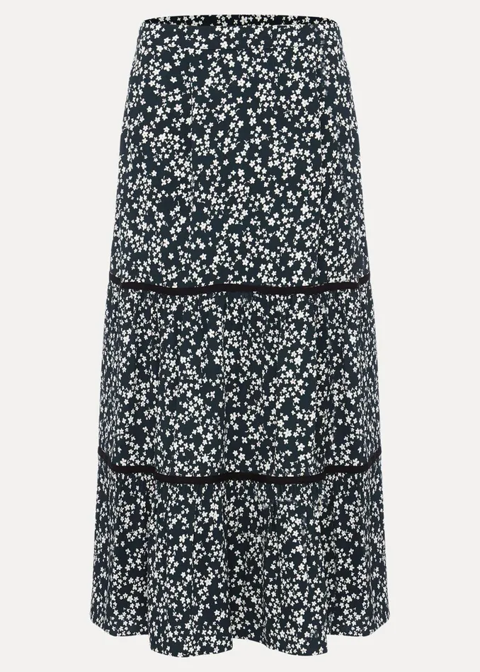 Women Phase Eight Skirts Lennox Ditsy Print Tiered Maxi Skirt Green