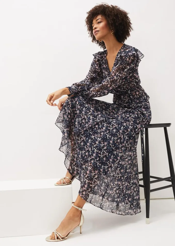 Women Phase Eight Skirts Lola Floral CoOrd Maxi Skirt Navypink