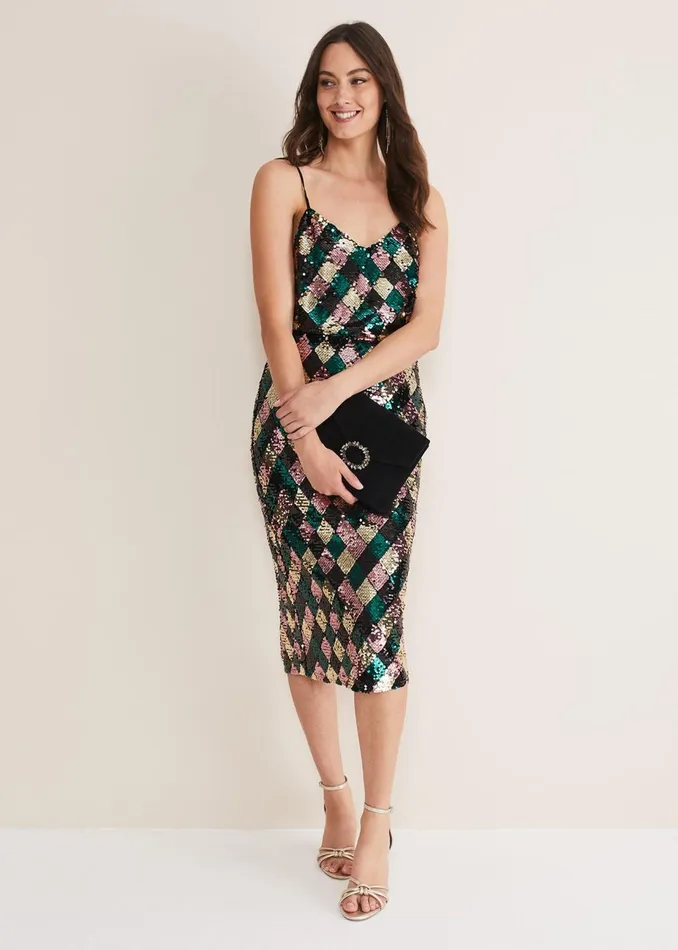Women Phase Eight Skirts Mari Diamond Sequin Midi Skirt CoOrd Multicoloured