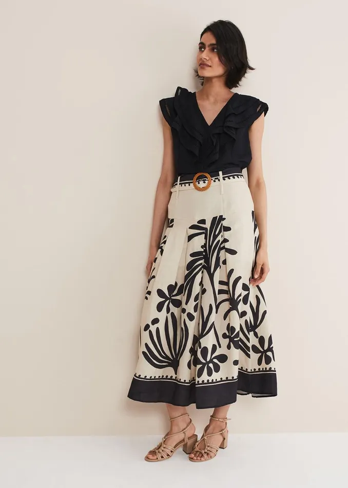 Women Phase Eight Skirts Nava Maxi Skirt Blackecru