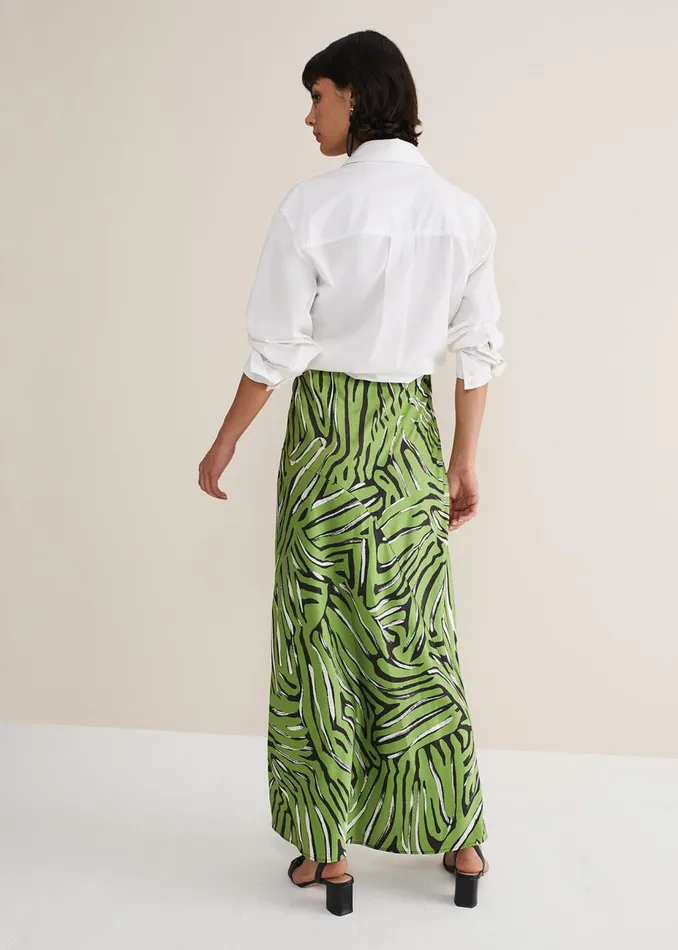 Women Phase Eight Skirts Norabel Zebra Print Satin Skirt Greenmulti