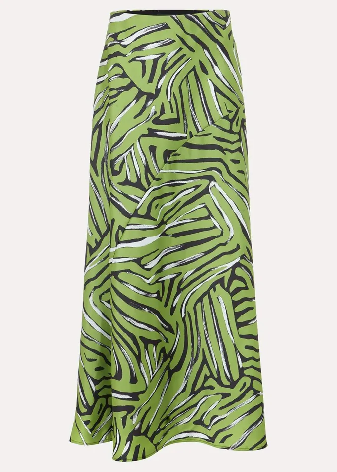 Women Phase Eight Skirts Norabel Zebra Print Satin Skirt Greenmulti
