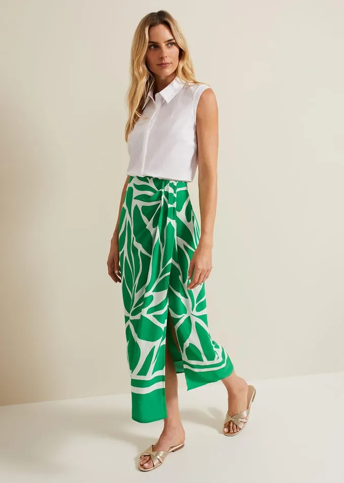 Women Phase Eight Skirts Presley Printed Skirt Green