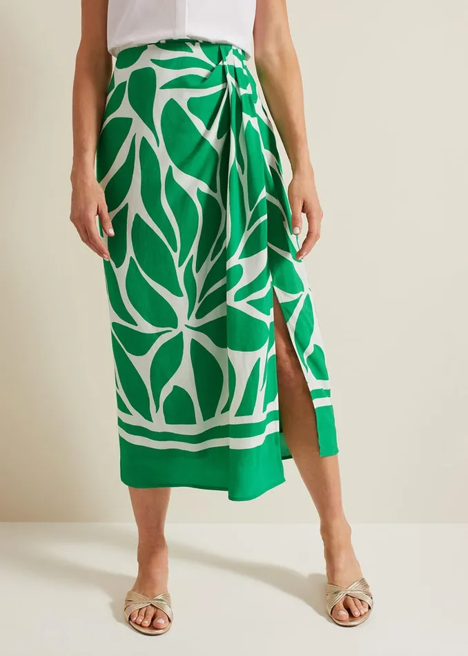Women Phase Eight Skirts Presley Printed Skirt Green
