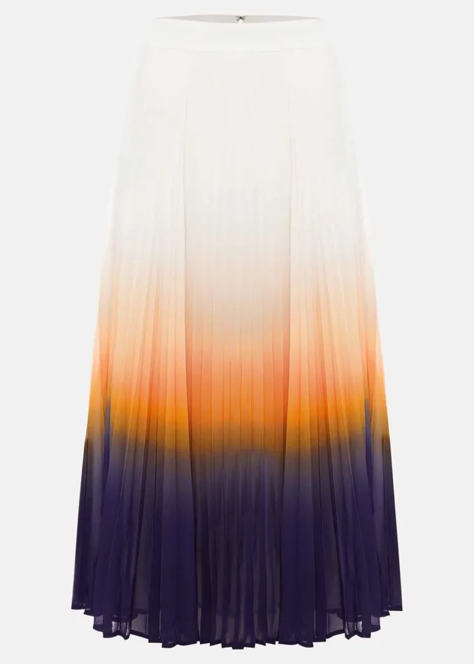 Women Phase Eight Skirts Raya Pleated Dip Dye Skirt Violetcream