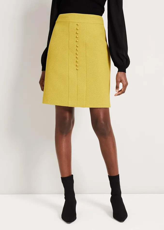 Women Phase Eight Skirts Skye Textured Skirt Mustard