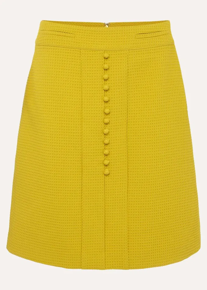 Women Phase Eight Skirts Skye Textured Skirt Mustard