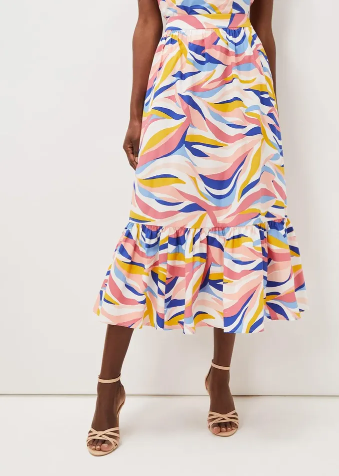 Women Phase Eight Skirts Tyra Wave CoOrd Midi Skirt Multicoloured