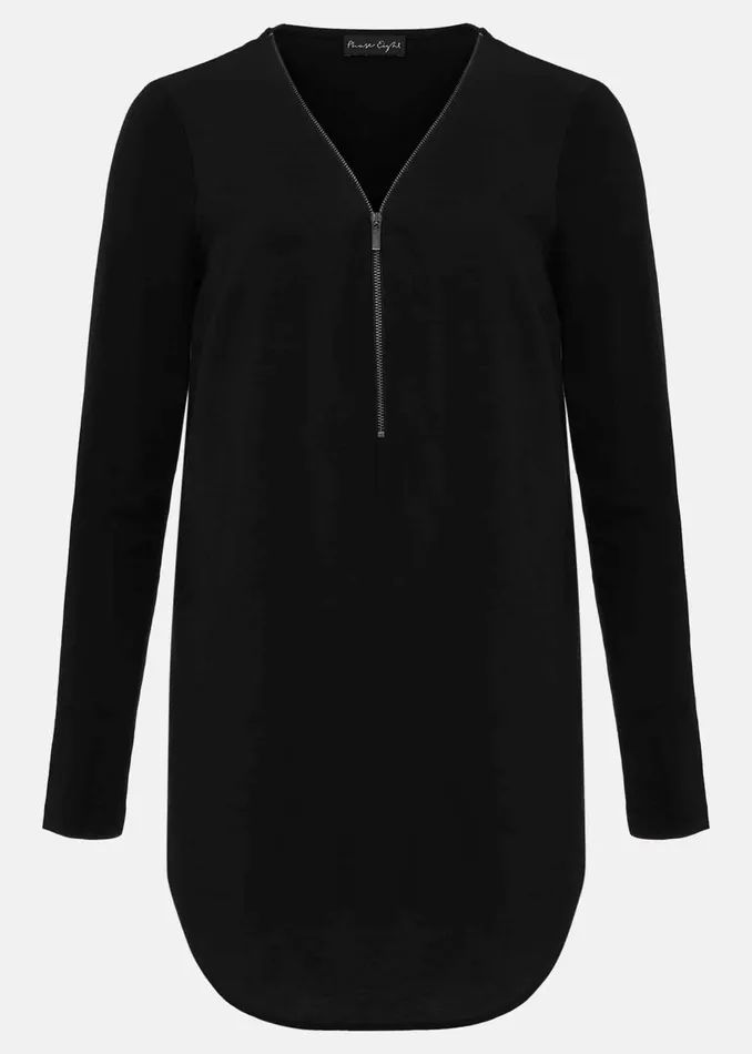 Women Phase Eight Tops and TShirts Alaina Longline Zip Detail Tunic Black