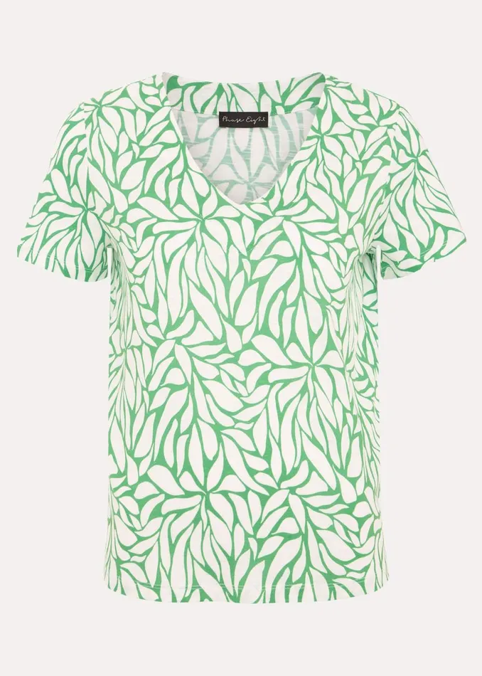 Women Phase Eight Tops and TShirts Alice Leaf Print Top Green