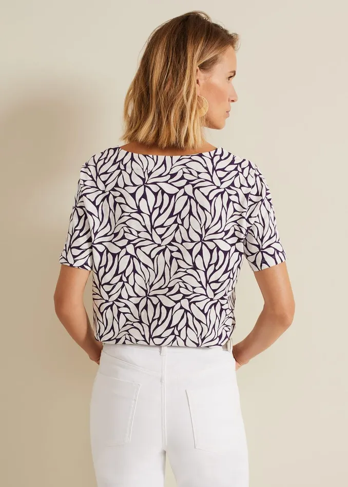 Women Phase Eight Tops and TShirts Alice Leaf Print Top Purple