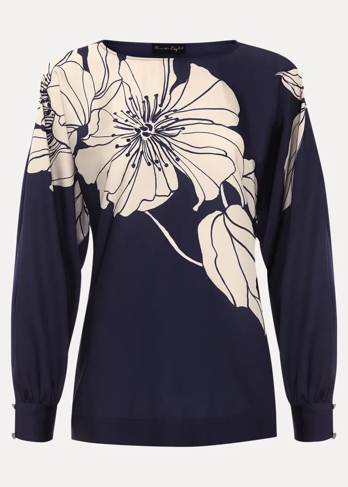 Women Phase Eight Tops and TShirts Alora Floral Woven Front Top Navy
