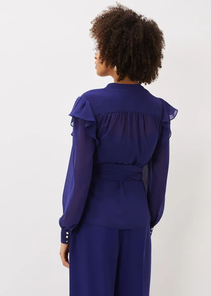 Women Phase Eight Tops and TShirts Avril Frill Wrap Co Ord Top Violet