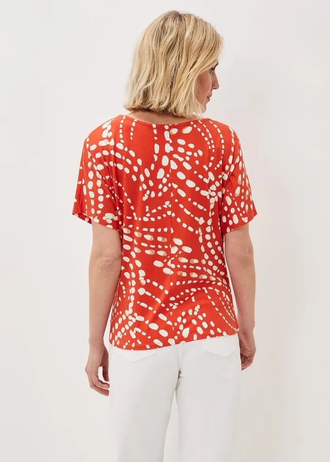 Women Phase Eight Tops and TShirts Ayla Spot Side Tie Top Burnt Orange