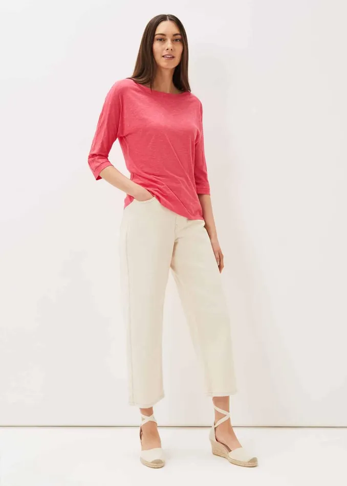 Women Phase Eight Tops and TShirts Belle Scoop Neck Top Pink