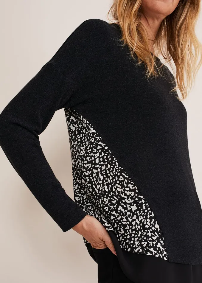 Women Phase Eight Tops and TShirts Bregitta Front Seam Top Blackivory