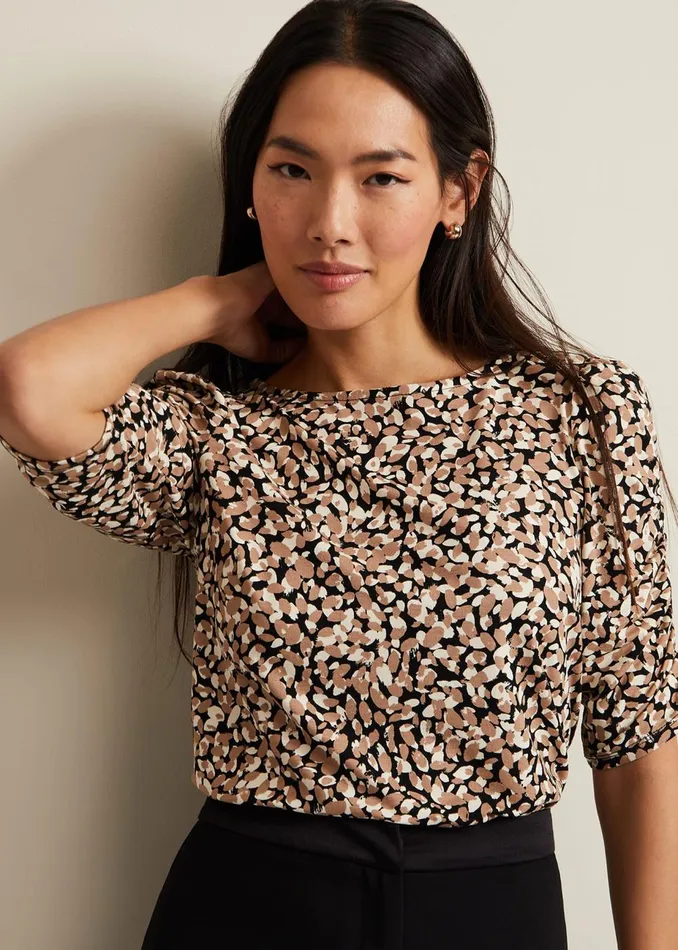 Women Phase Eight Tops and TShirts Brooke Print Top Multicoloured