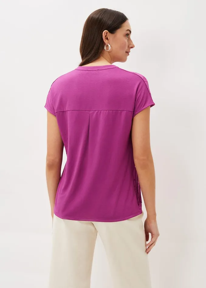 Women Phase Eight Tops and TShirts Charleigh Burnout Top Magenta