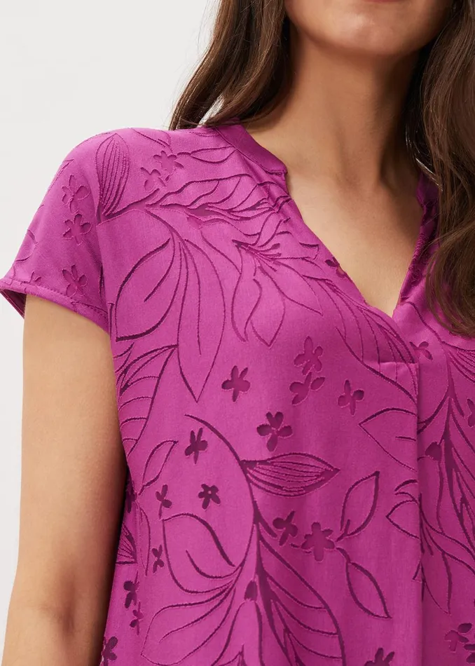 Women Phase Eight Tops and TShirts Charleigh Burnout Top Magenta