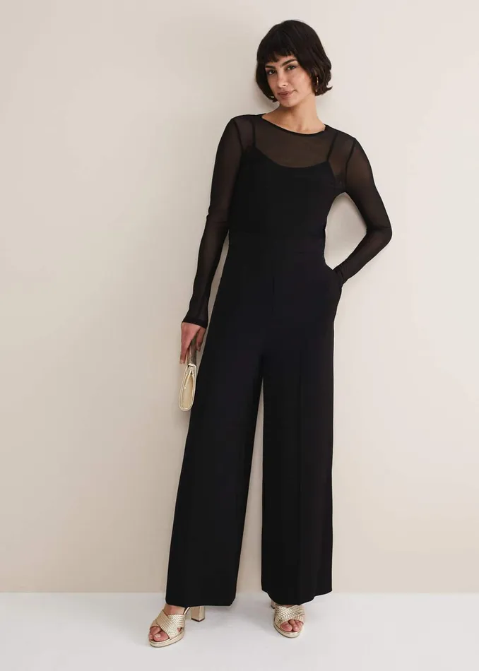 Women Phase Eight Tops and TShirts Eleena Black Mesh Top Black