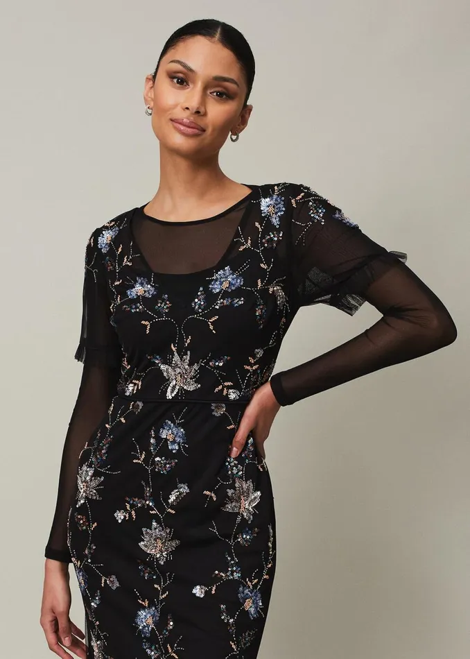Women Phase Eight Tops and TShirts Eleena Black Mesh Top Black