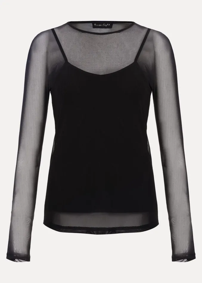 Women Phase Eight Tops and TShirts Eleena Black Mesh Top Black