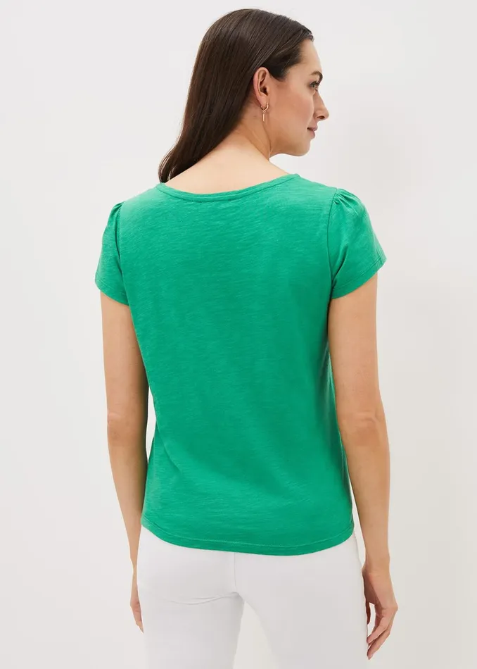 Women Phase Eight Tops and TShirts Elspeth Cotton Square Neck Top Apple Green