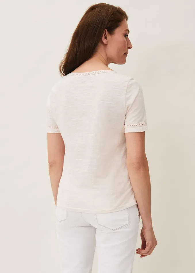Women Phase Eight Tops and TShirts Elspeth Lace Trim Top Soft Pink