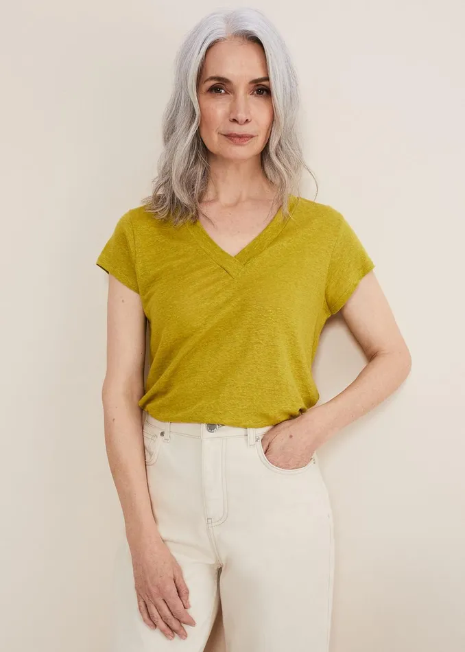 Women Phase Eight Tops and TShirts Emera V Neck Top Lime