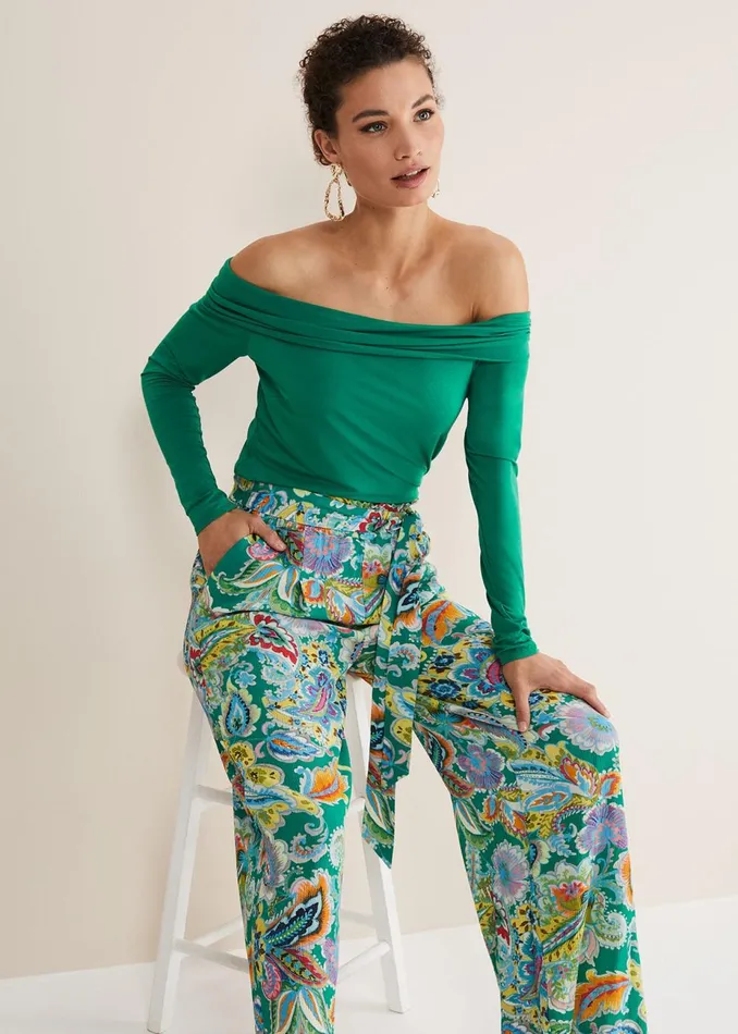 Women Phase Eight Tops and TShirts Emili Bardot Top Green