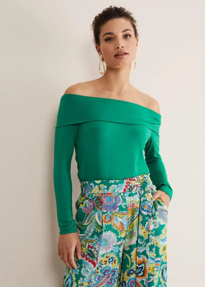 Women Phase Eight Tops and TShirts Emili Bardot Top Green