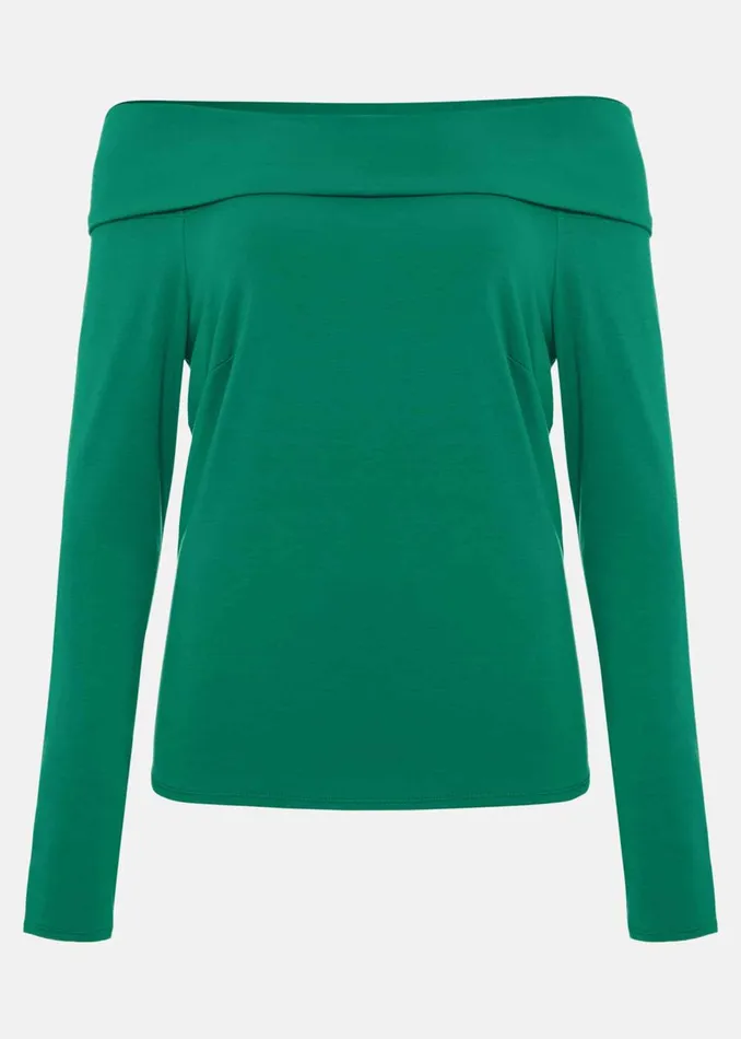 Women Phase Eight Tops and TShirts Emili Bardot Top Green