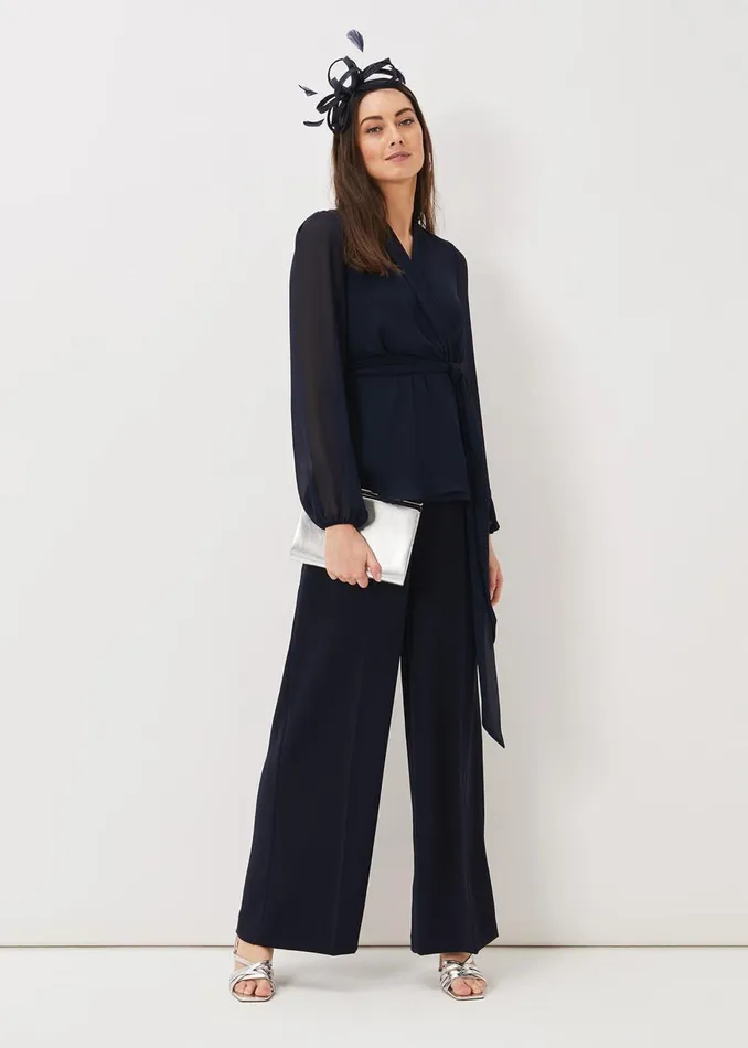 Women Phase Eight Tops and TShirts Florentine CoOrd Top Navy