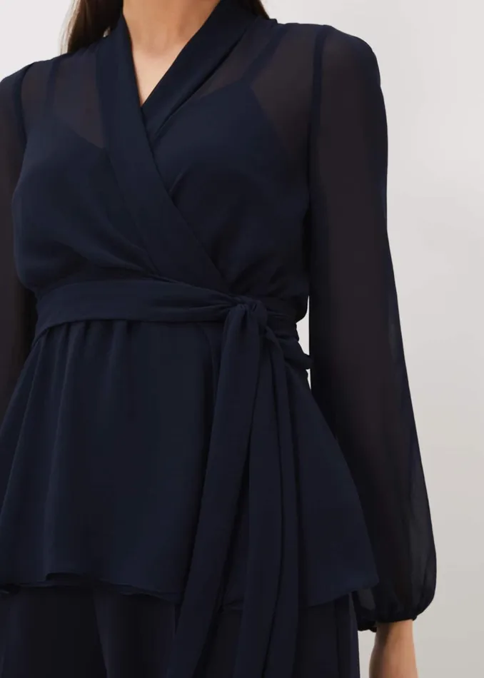 Women Phase Eight Tops and TShirts Florentine CoOrd Top Navy