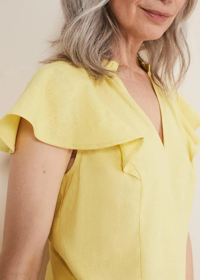 Women Phase Eight Tops and TShirts Ines Linen Top Yellow