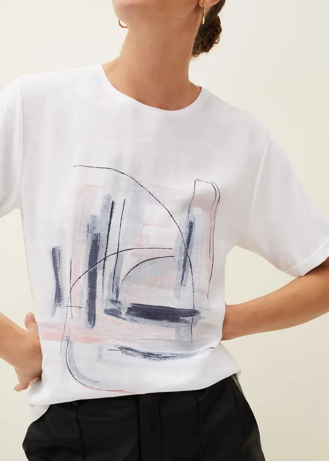Women Phase Eight Tops and TShirts Ingrid Print Top Ivory