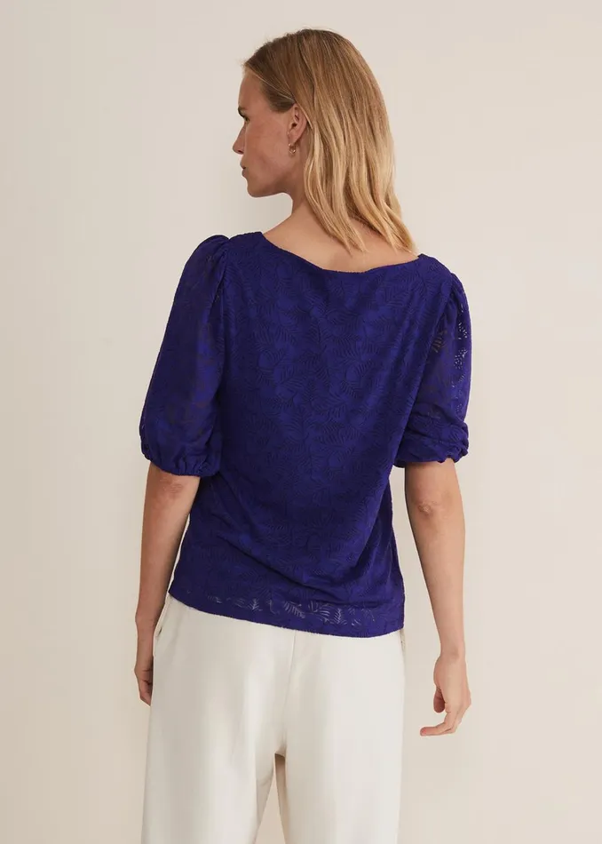 Women Phase Eight Tops and TShirts Jaeda Leaf Burnout Top Purple