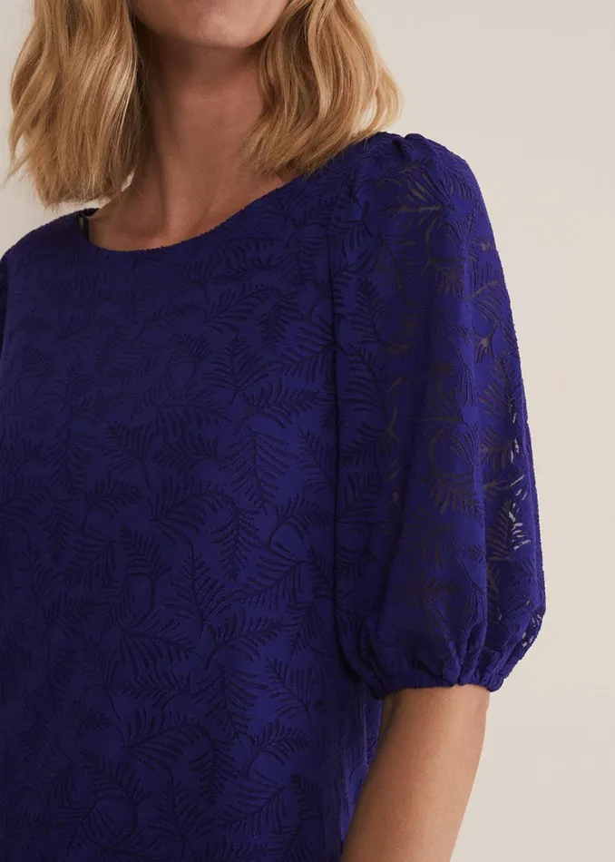 Women Phase Eight Tops and TShirts Jaeda Leaf Burnout Top Purple