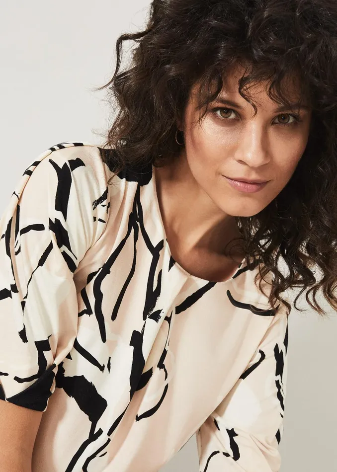 Women Phase Eight Tops and TShirts Jetta Marble Print Top Stone