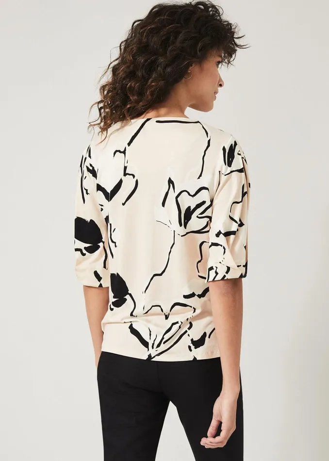 Women Phase Eight Tops and TShirts Jetta Marble Print Top Stone