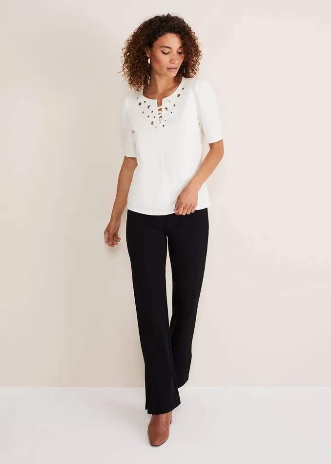 Women Phase Eight Tops and TShirts Kailee Eyelet Top Ivory