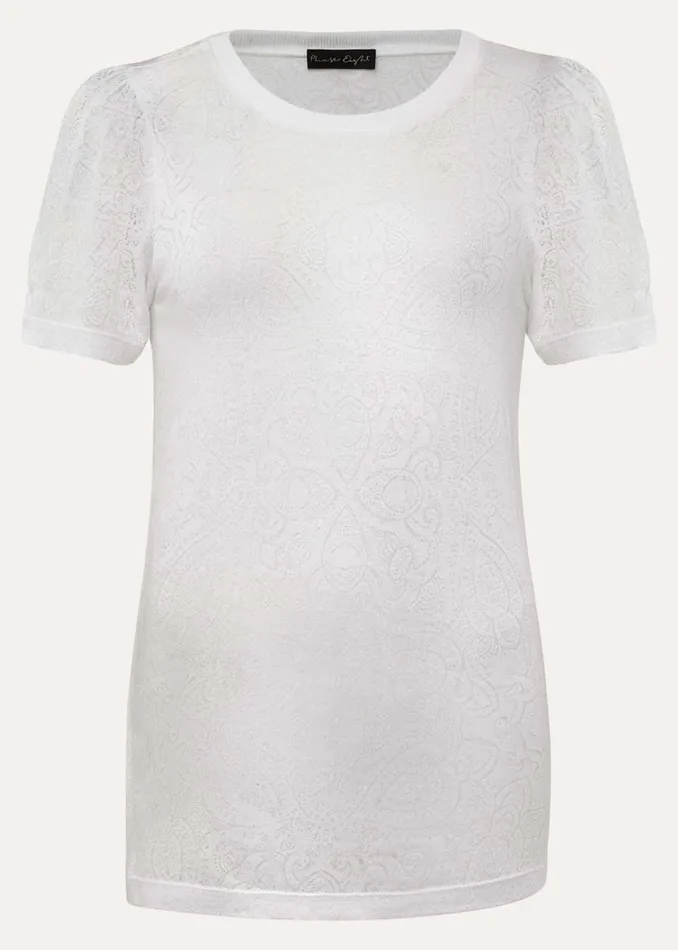 Women Phase Eight Tops and TShirts Kinsley Pointelle Jersey Tee White