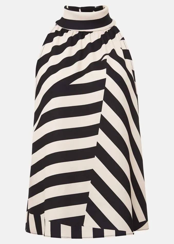Women Phase Eight Tops and TShirts Lana Striped Halter Neck Top Blackpink