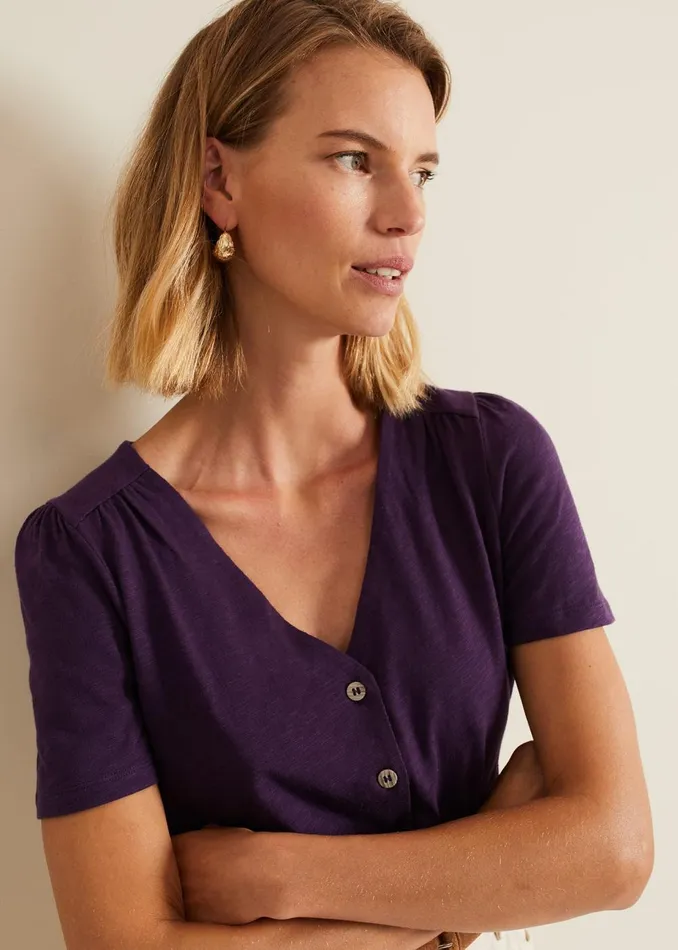 Women Phase Eight Tops and TShirts Lorenna Jersey Top Purple