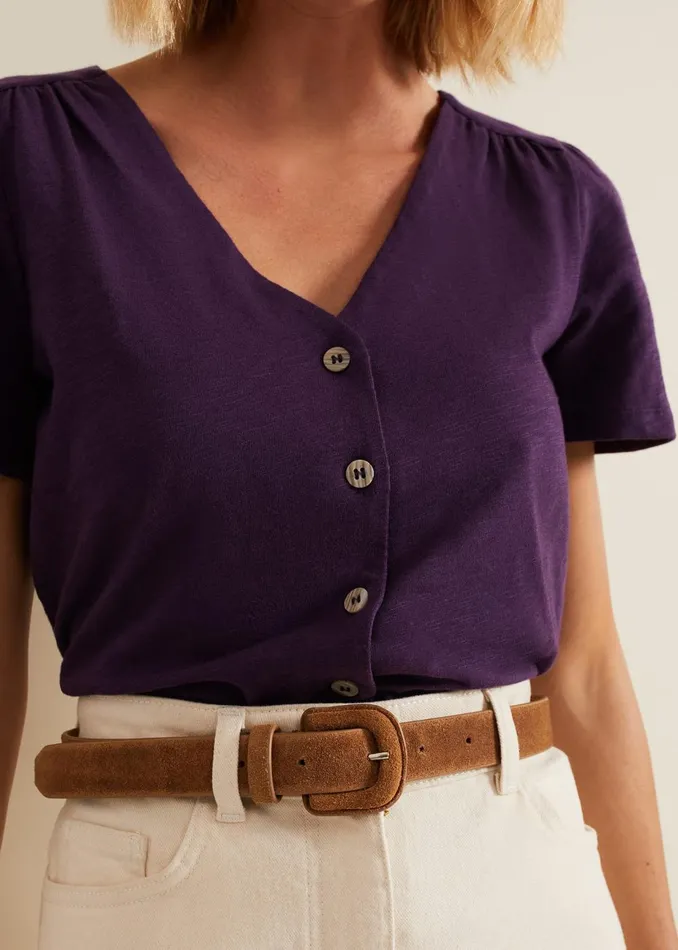 Women Phase Eight Tops and TShirts Lorenna Jersey Top Purple