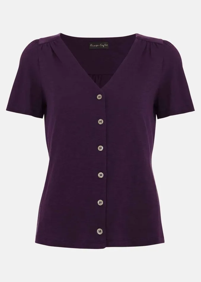 Women Phase Eight Tops and TShirts Lorenna Jersey Top Purple