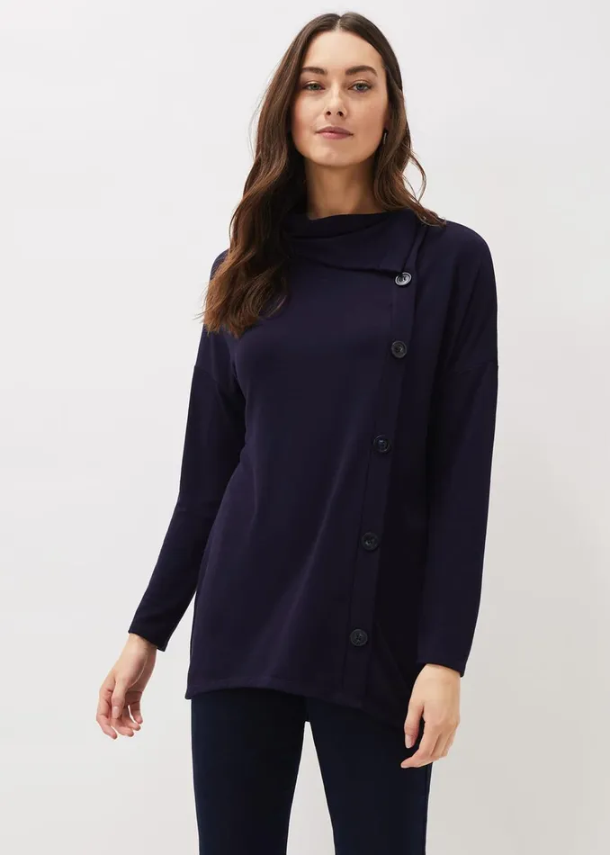 Women Phase Eight Tops and TShirts Marga Longline Top Navy