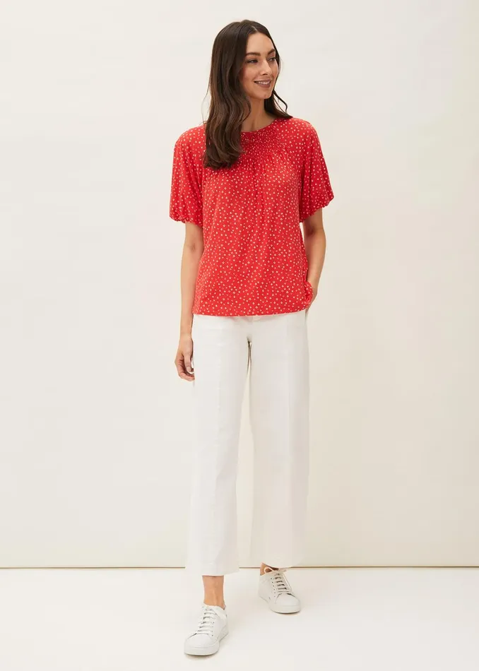 Women Phase Eight Tops and TShirts Mia Ditsy Print Top Red