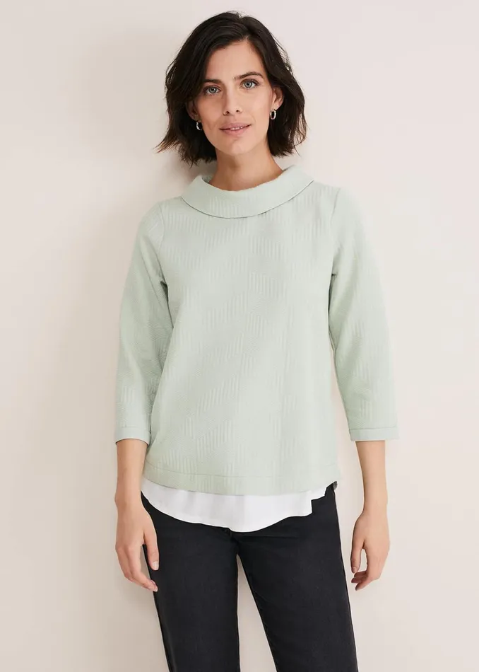 Women Phase Eight Tops and TShirts Mica Textured Top Sage